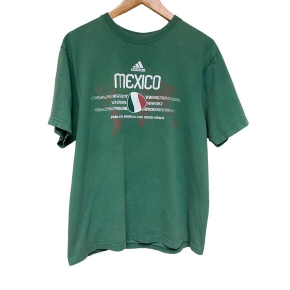 Adidas FIFA South Africa Mexicao 2010 Green Soccer T-Shirt Size Large - Picture 1 of 8